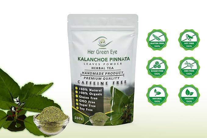 100g Kalanchoe Pinnata Leaves Powder - 100% Pure Organic Dried Leaf Powder for Culinary and Natural Use - Herbal Tea