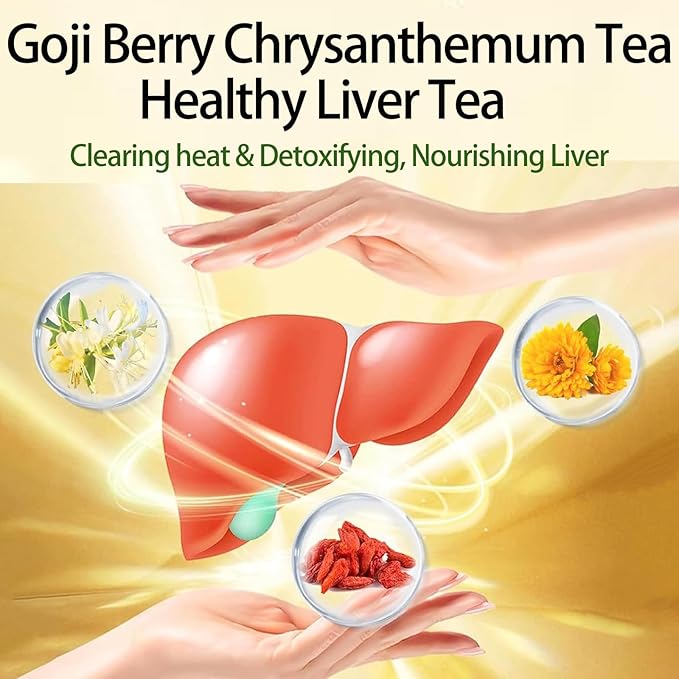 Dandelion Goji Berry Tea Kidney &amp Liver Detox Tea Dandelion Wolfberry Chinese Chrysanthemunn Cassia Seed Tea Bags with Eight Herbal Ingredients (2Box/30 Bags)