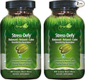 Irwin Naturals Stress-Defy Mood Support – 84 Liquid Soft-Gels – Calm Balance &amp Emotional Wellness - 2 Pack