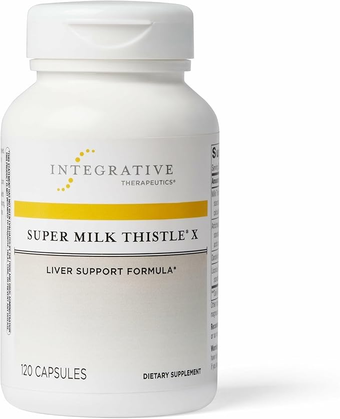 Integrative Therapeutics Super Milk Thistle X - Herbal Supplement for Liver Health Support with Milk Thistle Licorice Root Extract &amp More* - Gluten-Free &amp Dairy-Free - 120 Capsules (120 Servi