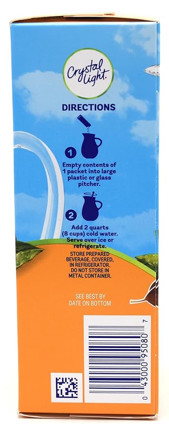 Crystal Light Peach Iced Tea Drink Mix 12-Quart Canister (Pack of 8)