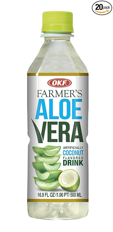 OKF Farmer's Aloe Vera Drink Coco 16.9 Fluid Ounce (Pack of 20)