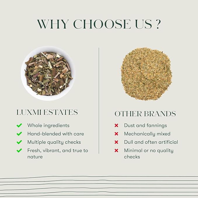 Luxmi Estates Lemon Balm Honey Ginger Organic Lemon Balm Tea (50 Tea Bags) Caffeine Free Tea Bags For Relaxing Calming and Stress Relief With Certified Organic Lemon Balm Tea