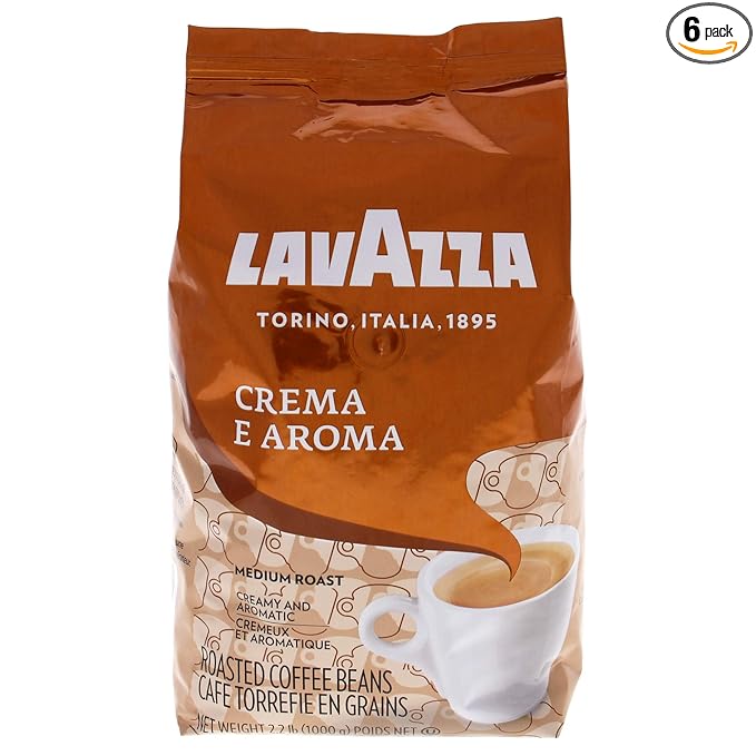 Lavazza Crema E Aroma Coffee Beans 2.2-Pound Bag (Pack Of 6)