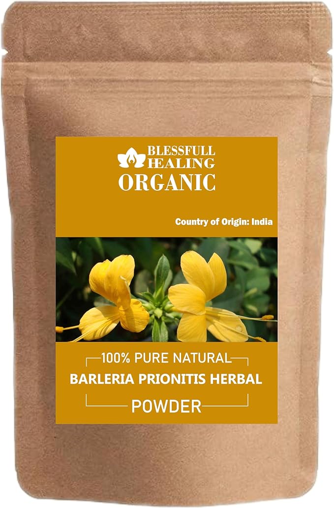 Organic Barleria Prionitis Herbal Powder 100% Pure Natural 100 Gram / 3.52 oz