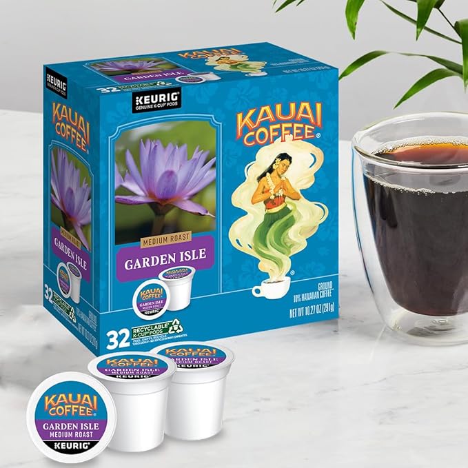 Kauai Coffee Garden Isle Medium Variation 32 Count (Pack of 4)
