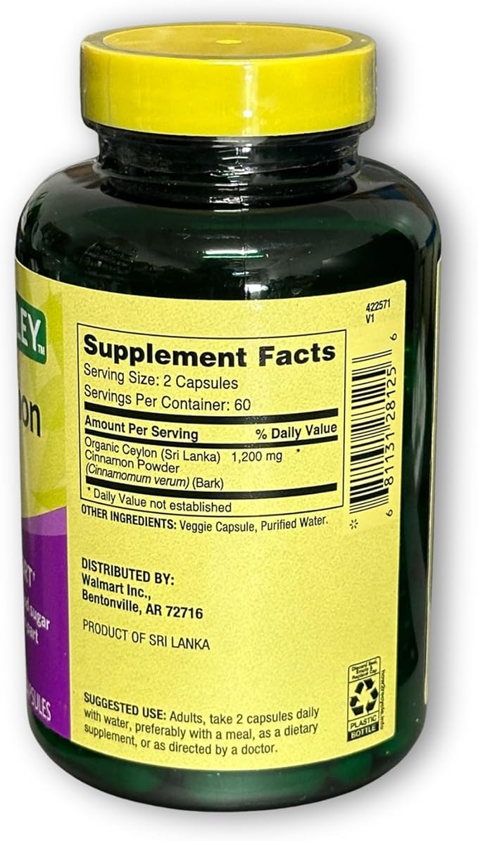 Ceylon Cinnamon 1200mg- 120ct Capsules (Pack of 2)