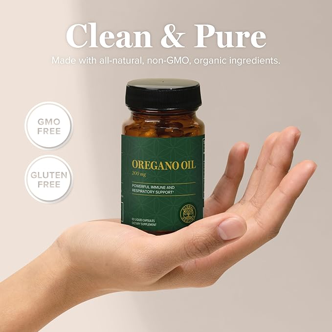 Global Healing Center - Oregano Oil Capsules with Organic Ingredients &amp Cayenne Pepper Extract Oregano Capsules for Immune System Support Respiratory Health Digestion Gas &amp Gut Wellness (6
