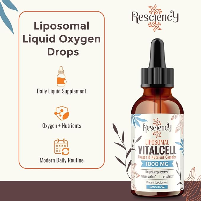 13-in-1 Liquid Oxygen Boost &amp Nutrient Supplement Liposomal Optimized-Delivery Blend with Trace Minerals Amino Acids CoQ10 B Vitamins &amp Fulvic Acid Daily Wellness Liquid Oxygen Drops 2 f