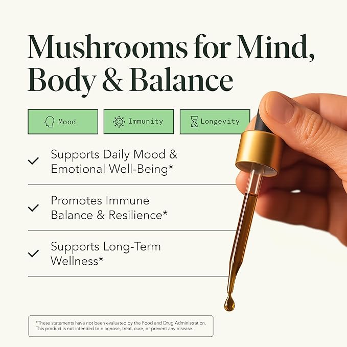 Fantastic Fungi Mushroom Extract - 8-in-1 Organic Complex Mushroom Supplement with Cordyceps Reishi Lion’s Mane Chaga Turkey Tail Shiitake Maitake &amp Tremella - Adaptogen Liquid Tincture 1 f