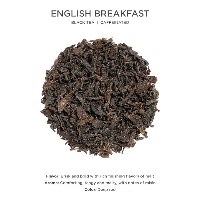 Tea Forte English Breakfast Premium Caffeinated Black Tea Blend Event Box Bulk Pack 40 Count 10 per tray Individually Wrapped Handcrafted Pyramid Infusers