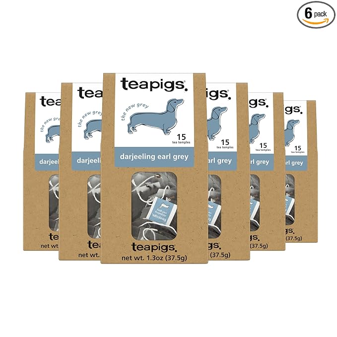 Teapigs Earl Grey Strong Black Tea Caffeinated Vegan 15 Each (Pack Of 6)