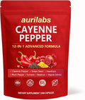 Aurilabs Cayenne Pepper softgels - Vitamin D3+K2 Complex Circulation Support Formula with Capsaicin &amp Botanicals Vegetarian Non-GMO Softgels for Daily Wellness (1)