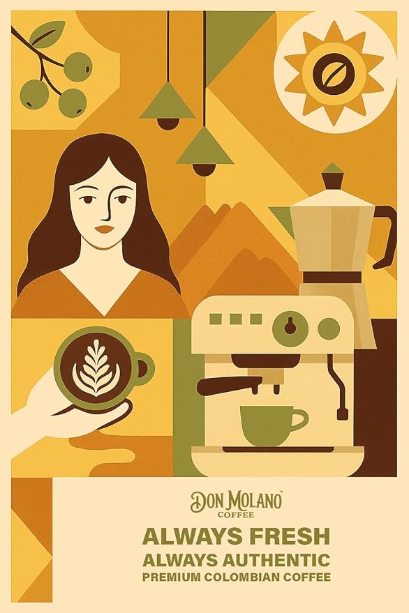 Don Molano Coffee Tropical Island Ground Coffee Medium Roast 16oz - Premium Colombian Coffee Halal Certified – A balanced and smooth blend of luxurious Premium Arabica beans with notes of citrus w