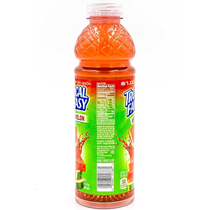 Tropical Fantasy Watermelon Juice Cocktail 22.5 Ounce (Pack of 24)