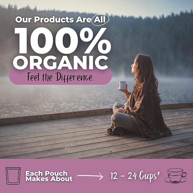 Healthy Hormone Balance Loose Leaf Tea For Her w/ Ashwagandha Red Rooibos | Organic Herbal Tea | 2 oz (57 gram) | Decaf Vegan Healthy No Caffeine Organic Herbs No Natural or Artificial Flavors