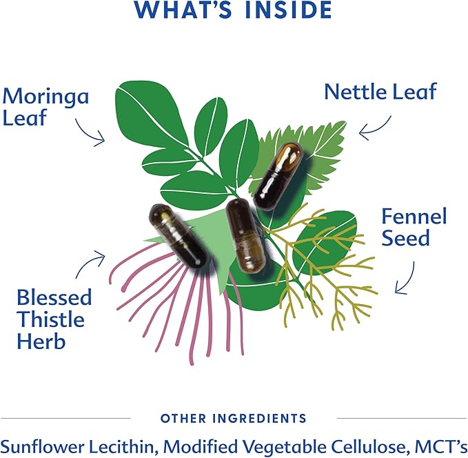 Motherlove More Milk Moringa (180 Liquid caps) Moringa-Based Lactation Supplement to Support Breast Milk Supply—Non-GMO Organic Herbs Vegan Kosher