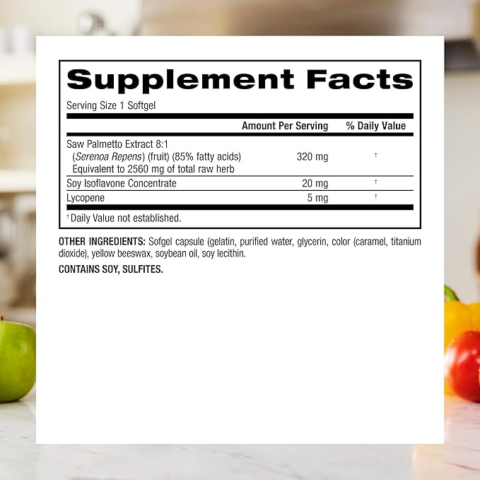 Webber Naturals Ultra Saw Palmetto Plus 320mg per Softgel Supports Healthy Prostate Function Herbal Health Supplement with Lycopene 100 Softgels Gluten Free