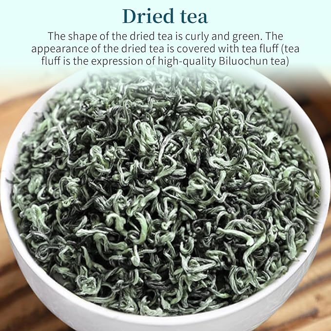 XIXICHA Biluochun Green Tea New Tea Grade AAA Dongting Bi Luo Chun Chinese Green Tea Loose Leaf Pi Luo Chun Floral And Fruity Fragrance （96 cups）碧螺春 绿茶 明前茶 120g/4.23oz