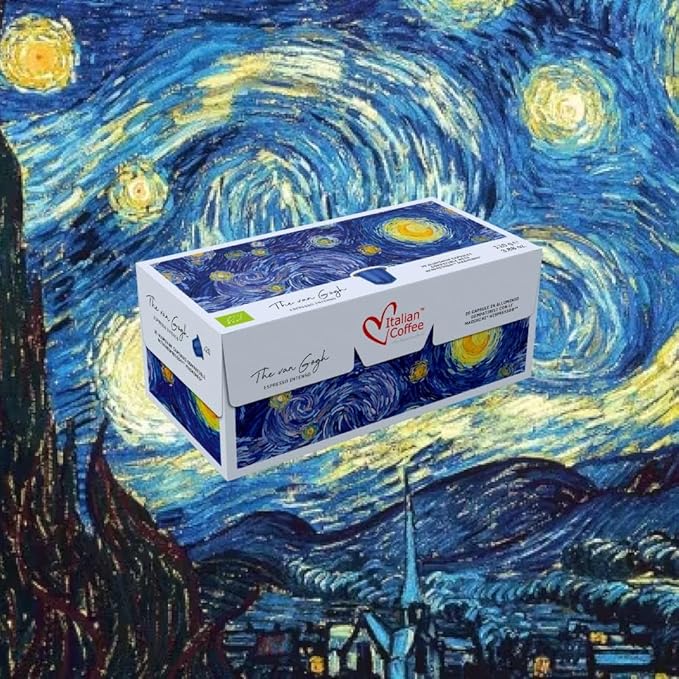 ITALIAN COFFEE Espresso pods compatible with Nespresso Original machines Aluminum Organic capsules (The VanGogh aluminum 100 count (Pack of 1))