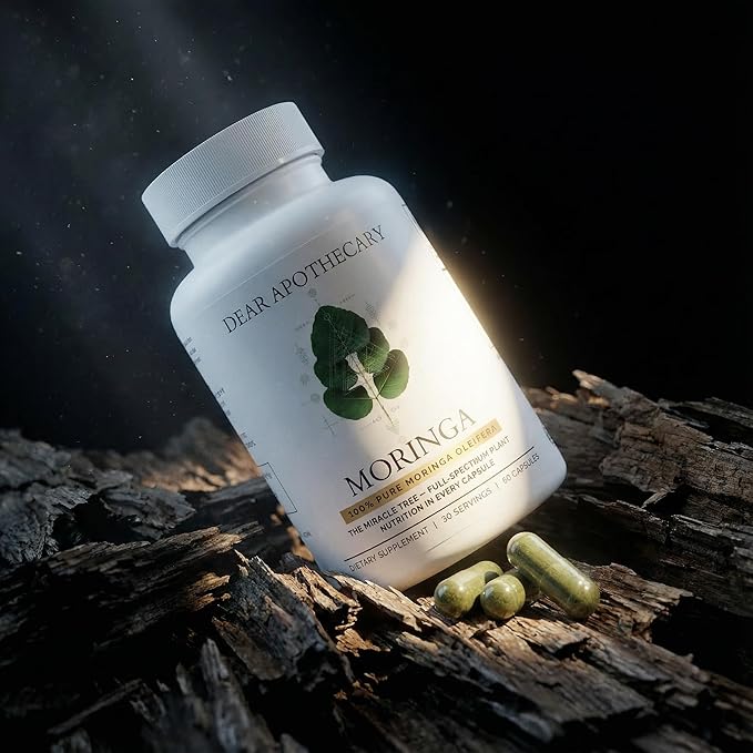 Moringa Oleifera Capsules 800mg - Pure Leaf Powder Superfood with Antioxidants Vitamins Minerals Amino Acids - Energy Immune Support Green Supplement for Men Women - Vegan Non-GMO - 60 Count