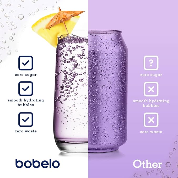 Bobelo Self Carbonating Hydration Packets Lavender Lemonade 30 Pack Sparkling Water &amp Soda Alternative Sugar Free Electrolytes Powder Packets Water Enhancer Drink Mix Low Calorie Keto Frien