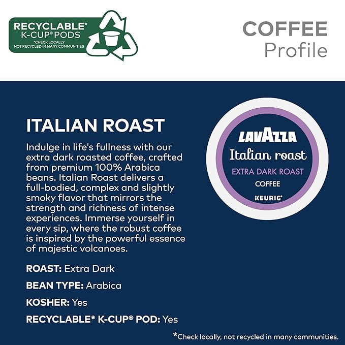 Lavazza Coffee Variety Pack Keurig Single-Serve K-Cup Pods 60 Count