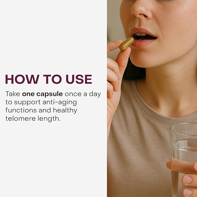 Healthycell Telomere Length Supplement - Anti-Aging Telomere Lengthening Supplements with Phytonutrients &amp Vitamins for Cellular Health - AC-11 Astragalus &amp Resveratrol - 30 Capsules