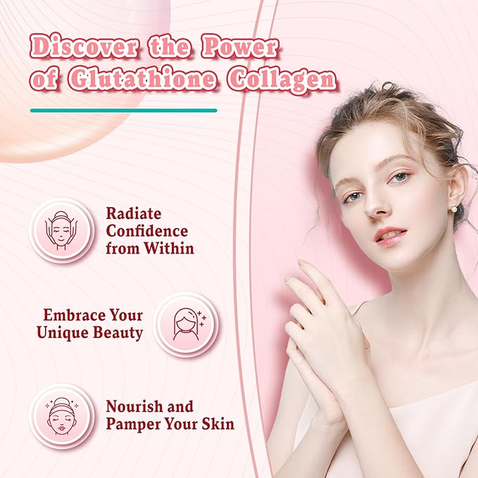 2 Pack Glutathione Collagen Gummies Collagen Gummies with Vitamin C Glutathione Supplement for Women Hair Skin Nails Muscle &amp Joint Anti-Aging Vegan Sugar Free Strawberry Flavor 120 Count