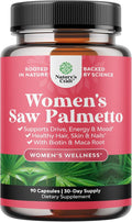 Extra Strength Saw Palmetto for Women 500mg - DHT Blocker for Women 30-Day Supply - Hair Vitamins for Hair Loss Supplement - Pure Saw Palmetto Extract Capsules with Maca Root &amp Biotin - 90 Count