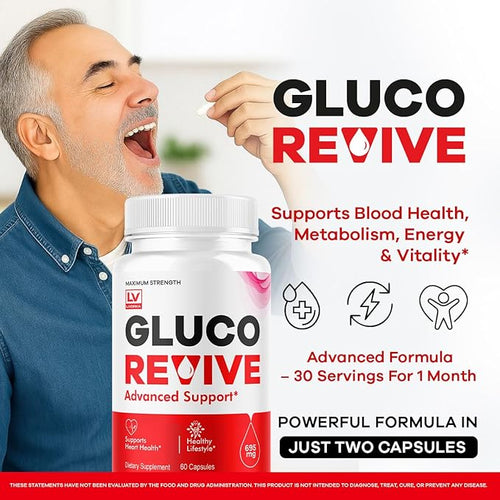 (2 Pack) Gluco Revive Capsules - Official GlucoRevive Advanced Formula Support Pills - Maximum Strength Natural Gluco Revive Vitamins for Overall Health &amp Wellness Reviews 120 Capsules for 2 Mon