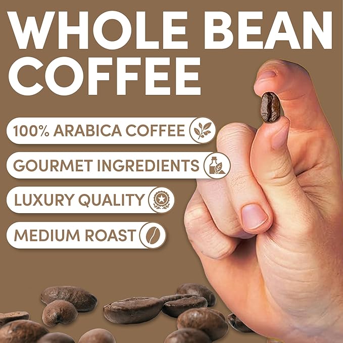Sarasota Coffee Whole Bean Vanilla Hazelnut | Medium Roast Gourmet Flavored Coffee Beans | Low Acid Mold Free Specialty Grade Bulk Beans | 5lb (80 oz)