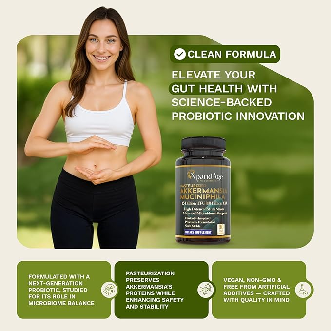 XpandAge Akkermansia Muciniphila with Multi-Strain ProbioticBerberine HCLCinnamonInulin Fiberfor Gut HealthEnergy (G*.L*.P*-1)Cellular Healthand Immunity|90 Veg Capsules for a 3-Month Supply