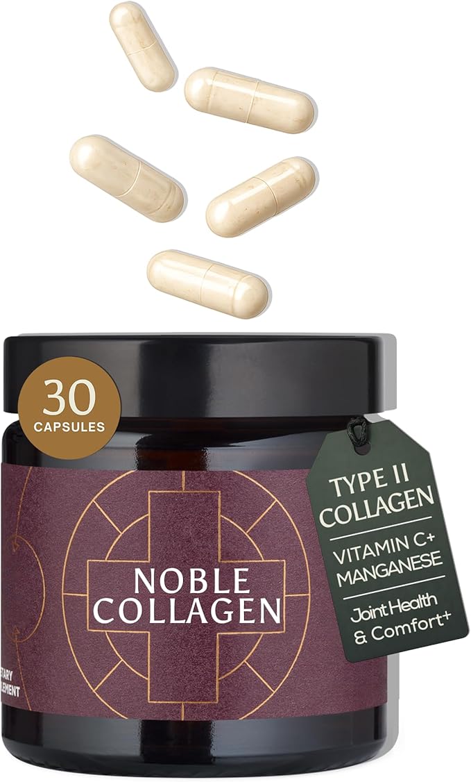Ancient + Brave Noble Collagen Capsules 30 Servings Type 2 Collagen for Women with Vitamin C Manganese Boswellia Serrata and Targeted Nutrients for Mobility Support and Daily Wellness