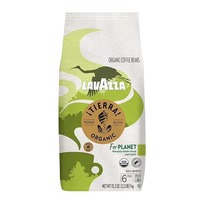 Lavazza ¡Tierra! Organic for Planet Whole Bean Coffee Light Roast 100% Arabica 2.2 lb Bag (pack of 1)