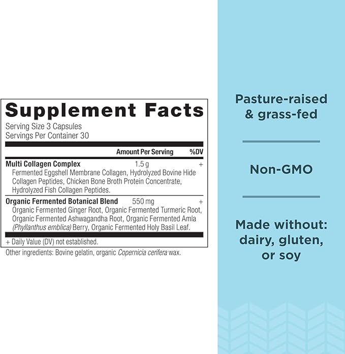 Ancient Nutrition Collagen Peptides Pills Hydrolyzed Multi Collagen Supplement Types I II II V &amp X Supports Healthy Skin and Nails Gut Health and Joints 90 Capsules