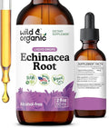 Wild &amp Organic Echinacea Tincture - Immune Support Drops with Liquid Echinacea Root Extract - Angustifolia Supplements - Vegan Sugar &amp Alcohol-Free - 2 fl oz