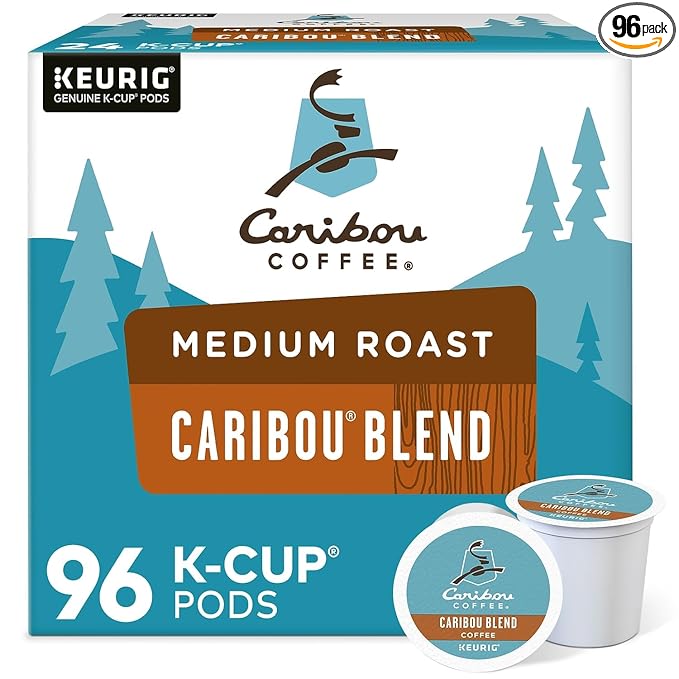 Caribou Coffee Caribou Blend Single Serve Coffee K-Cup Pod Medium Roast 48-Count For Brewers