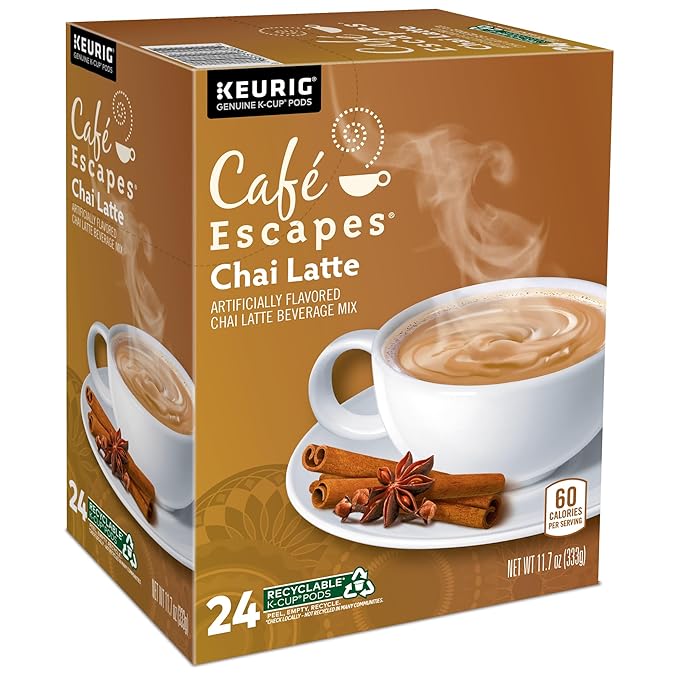 Cafe Escapes Chai Latte Keurig Single-Serve K-Cup Pods 96 Count