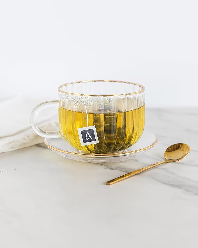 Arbata Imperial Mint Tea 24 Pyramid Tea Bags – Artisanal Decaf Herbal Tea with Spearmint Peppermint &amp Lemon Verbena Caffeine-Free Herbal Tea Sachets