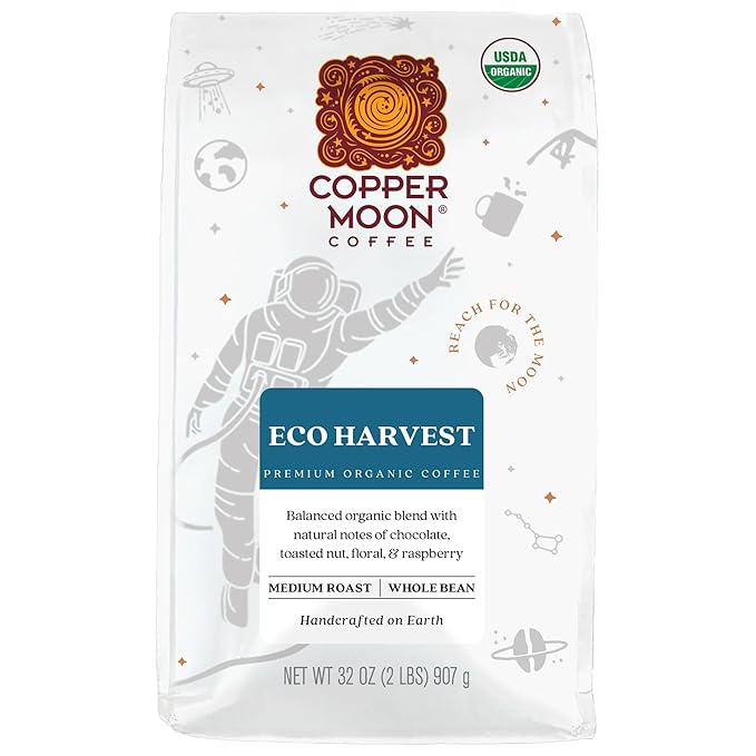 Copper Moon Medium Roast Whole Bean Coffee Medium Roast Eco Harvest Organic Blend 2 Lb