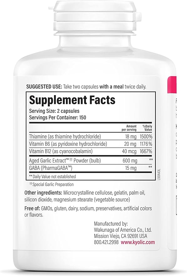 Kyolic Aged Garlic Extract Formula 101 Stress and Fatigue Relief* 300 Capsules.