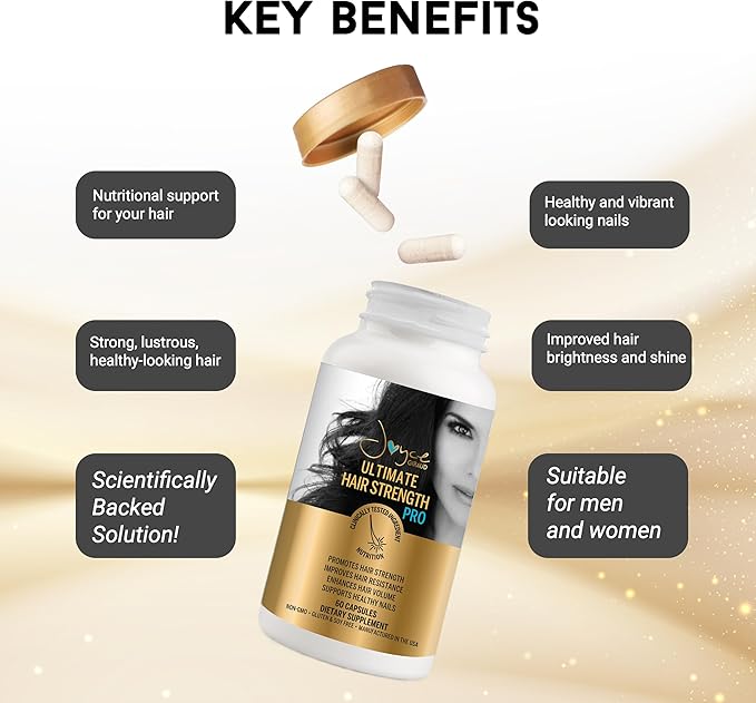 Joyce Giraud Ultimate Hair Strength Supplements 90-Day Supply Scientifically Formulated to Reduce Hair Loss 180 Capsules