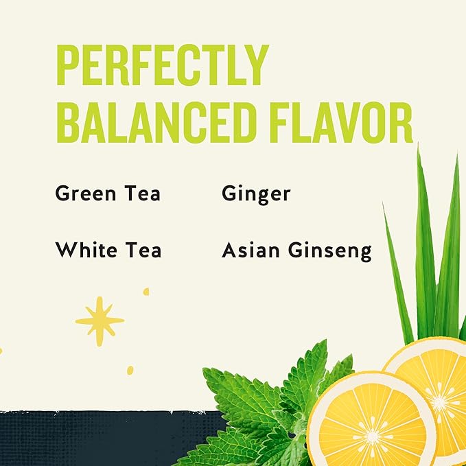 Celestial Seasonings Honey Lemon Ginseng Green Tea Caffeinated 20 Tea Bags Box (Pack of 6)