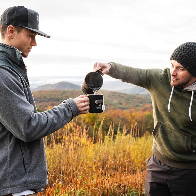 Angler’s Coffee Dry Dropper Dark Roasted Single Serve Coffee in a Pouch - Carefully Roasted Freshly Ground &amp Nitrogen Flushed Quality Colombian Coffee - Just add Water - 10 ct