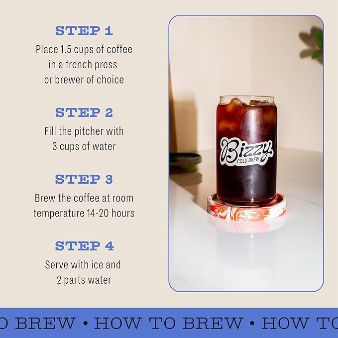 Bizzy Organic Cold Brew Coffee | Bundle | Coarse Ground Coffee | Dark &amp Bold 1 LB + Espresso Blend 1 LB | 2 Pack