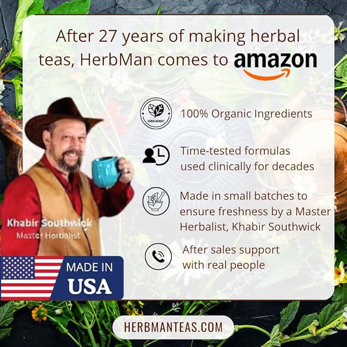 FEMALE HORMONE BALANCE TEA - Balances female and adrenal hormones formulated by master herbalist Khabir -100% Organic Non-GMO