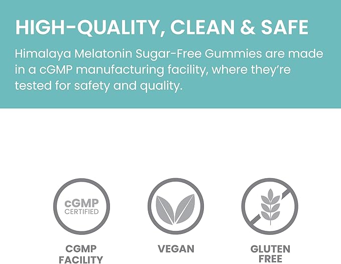 Himalaya Melatonin Sugar-Free Gummies Supports Restful Sleep Vegan Gluten-Free 3 mg Melatonin 60 Gummies