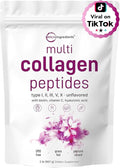Micro Ingredients Multi Collagen Peptides Powder 2lb – Hydrolyzed Type IIIIIIVX with Biotin Hyaluronic Acid Vitamin C – Unflavored Collagen for Women &amp Men Easy Dissolve 82 Servings