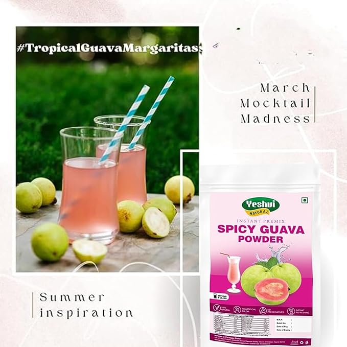 Yeshvi NATURAL Spicy Guava Powder &amp Kokum Jamun Fruit Juice Powder With Tender Coconut Water Powder Combo Pack Instant Drink Mix Powder Easy to Make Beverage 300gm